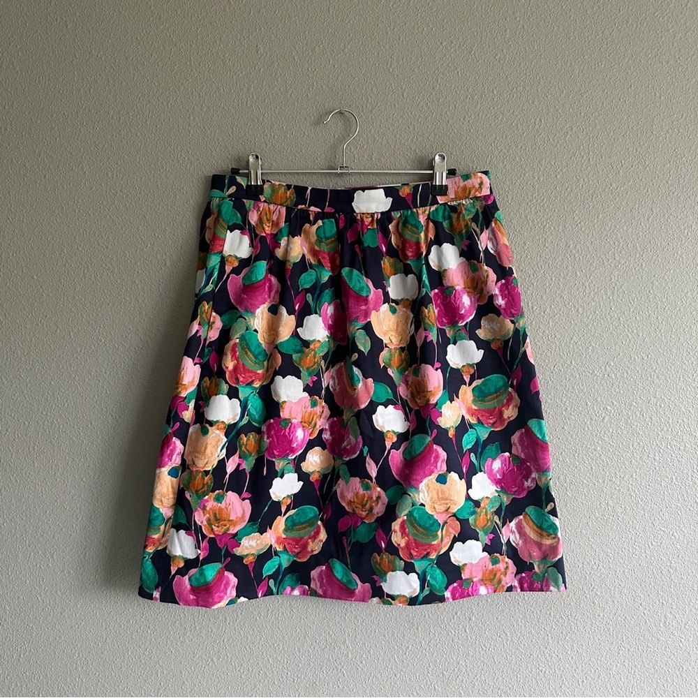J. Crew Floral Cotton Midi Skirt 6
